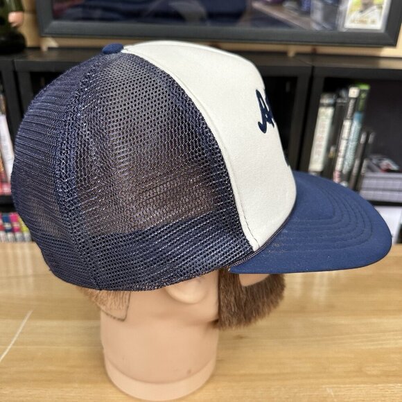 Vintage Atlantic City SnapBack Rope Trucker HatScrip Lettering Foam Mesh Cap - Picture 3 of 5
